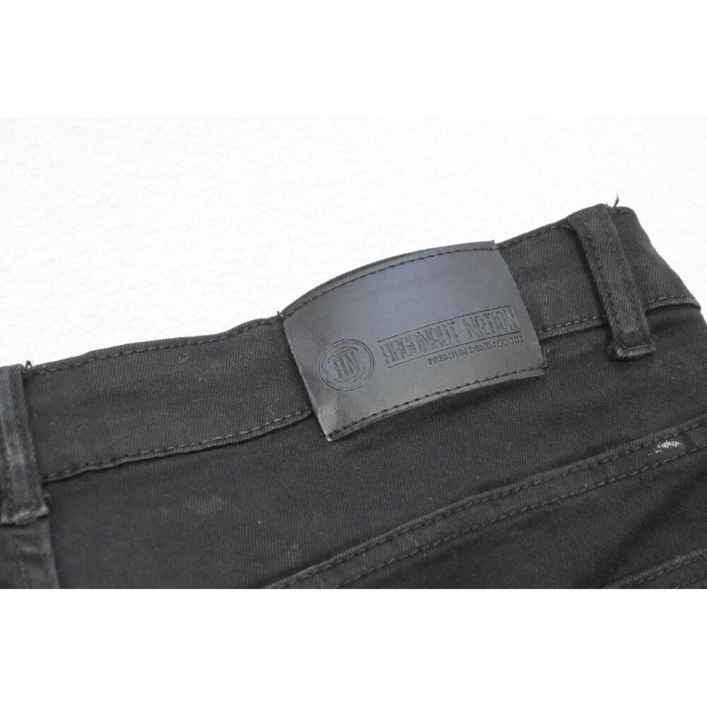 Argonaut Nation Slim Stretch Distressed Denim Jeans Black Mens Size 38 x 32‎